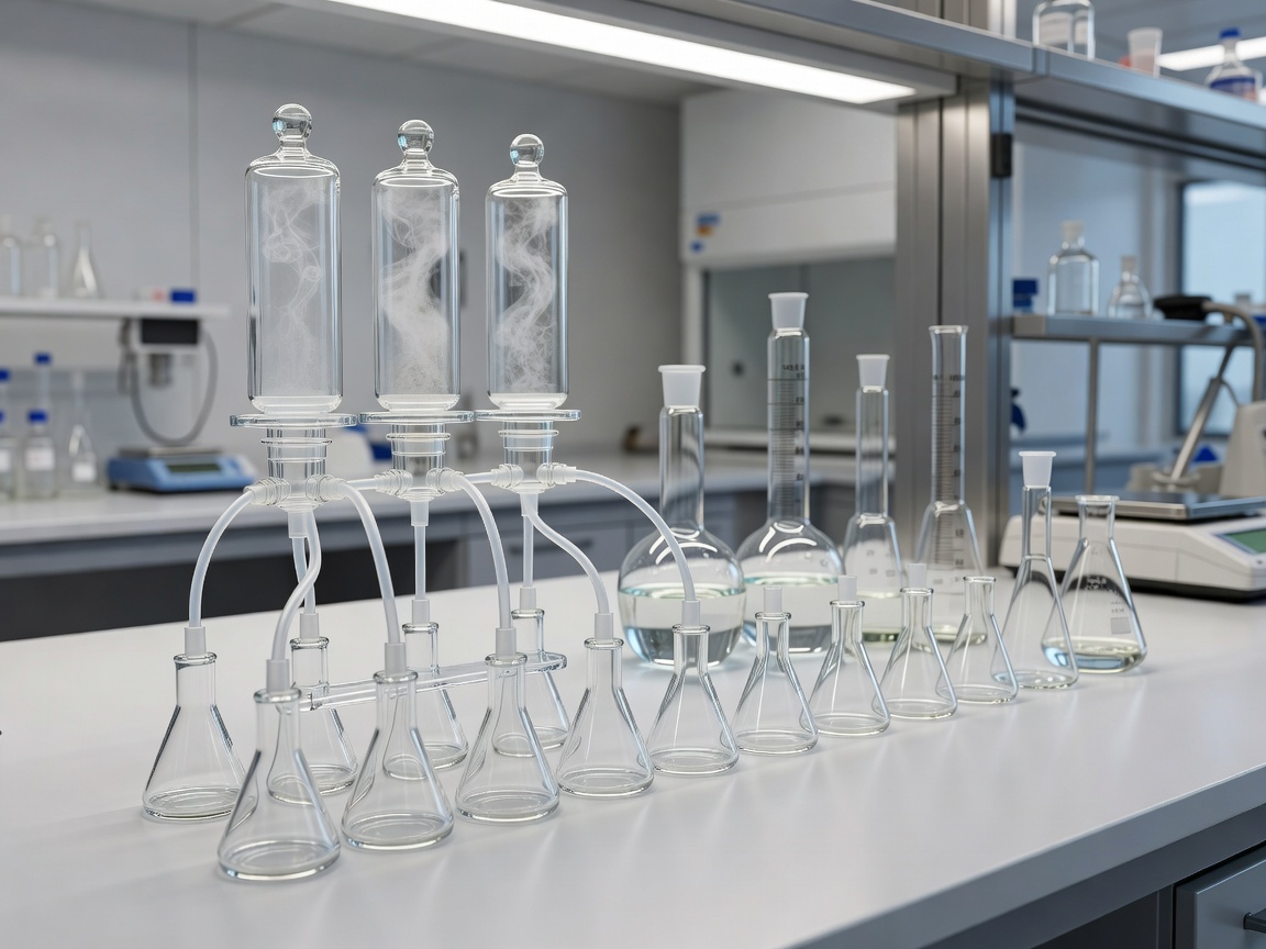 Laboratory glassware representing controlled odor assessment